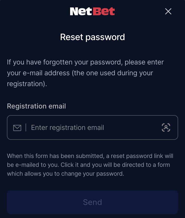 netbet reset password